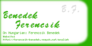 benedek ferencsik business card
